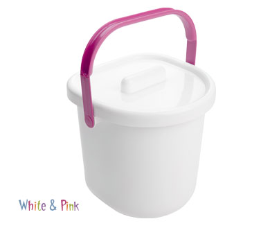 Nappy Pail in White and Pink