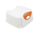 Contoured Step-up Stool in White and Orange